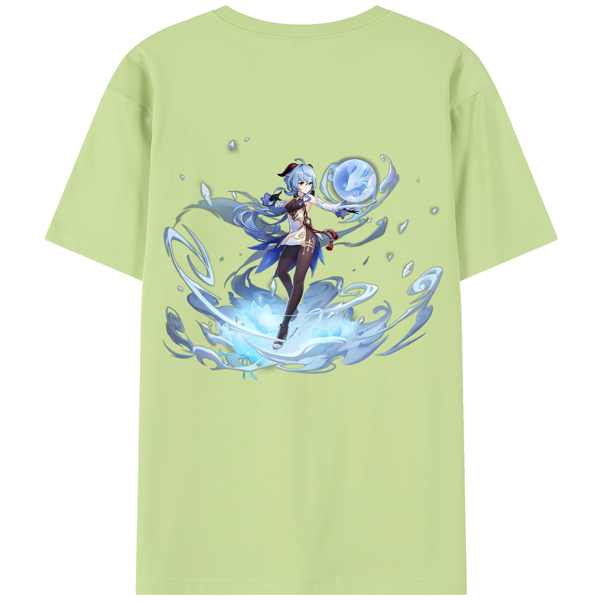 げんし神 甘雨 かんう genshin Ganyu 綿100％半袖Tシャツ（背面プリント）